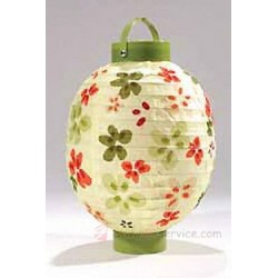 Imprinted Flower Pattern Elliptical Paper Lampion