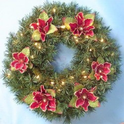 Prelit Christmas Wreaths