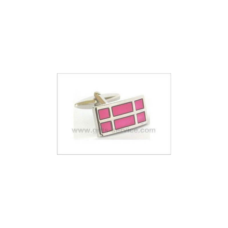 Pink Grid Cuff Buttons