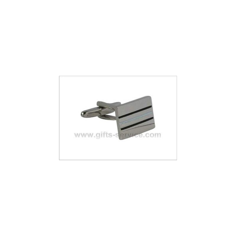 lined Silver Cufflinks