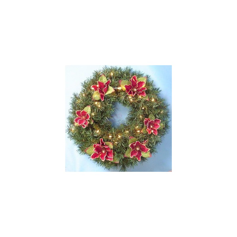 Prelit Christmas Wreaths