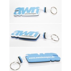 Schwebende Schlüsselanhänger mit Aufdruck