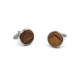 Custom made wooden advertising cufflinks