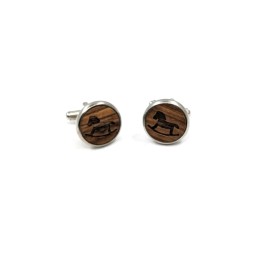 Custom made wooden advertising cufflinks