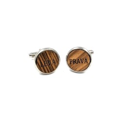 Custom made wooden advertising cufflinks