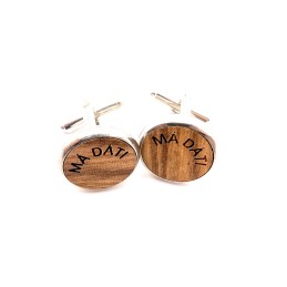 Custom made wooden advertising cufflinks