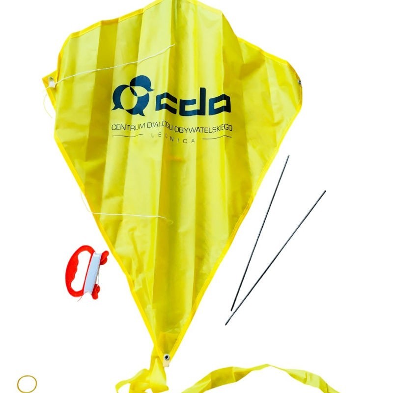 Promotional Flying Kite with Tail – Custom Print (Yellow)