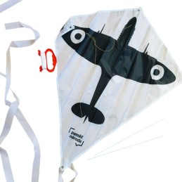 Promotional Flying Kite with Tail – Custom Print (White Airplane Design)