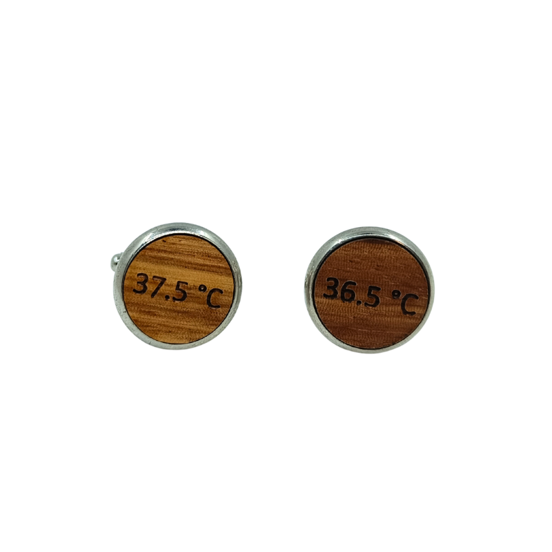 Wooden Engraved Cufflinks – Custom Text