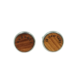 Wooden Engraved Cufflinks – Custom Text
