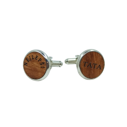 Wooden “TATA” Cufflinks – Father Gift Engraved Design