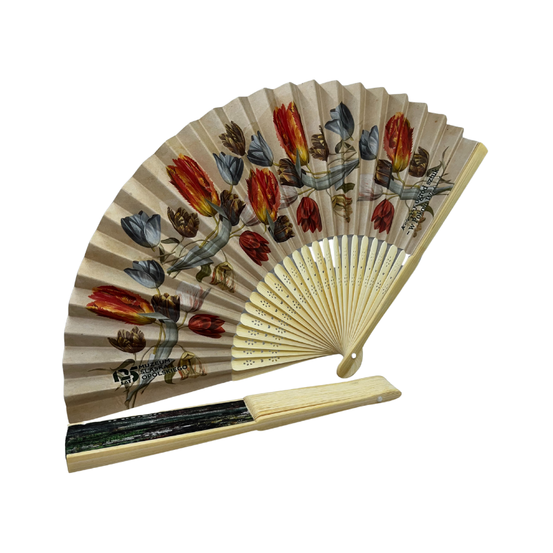 Vintage Floral Hand Fan for Botanical Branding and Eco-Friendly Promotional Campaigns