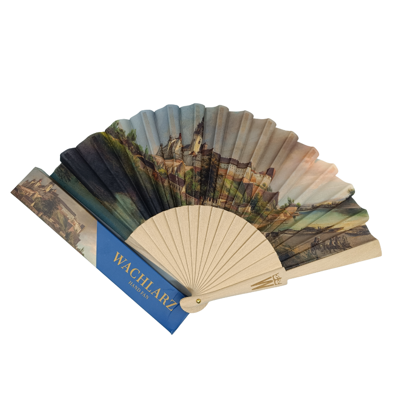 Custom Tourist Hand Fan with City Designs and Travel Branding