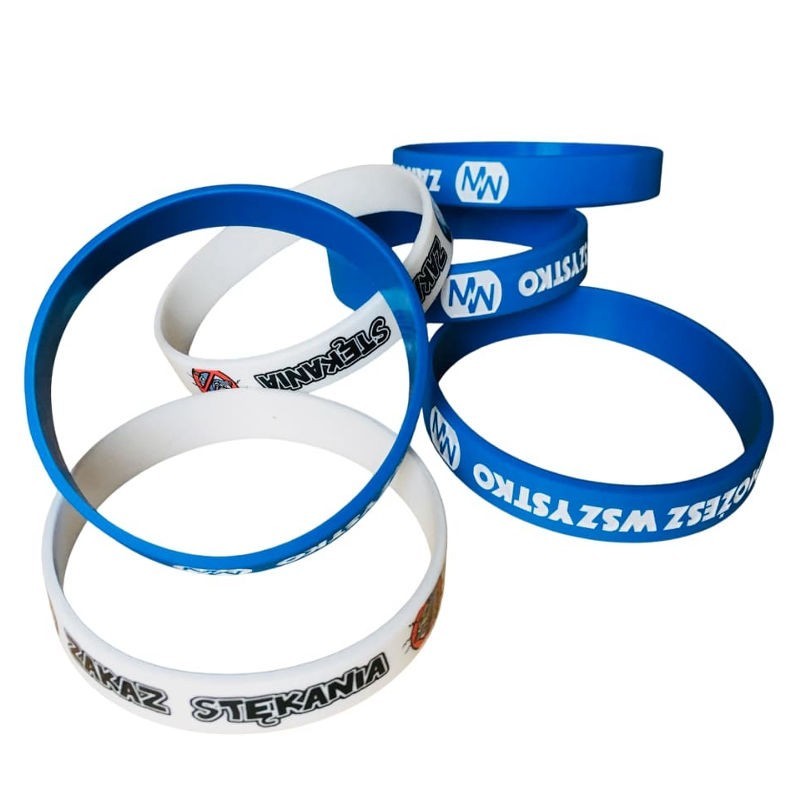 Blue & White Silicone Wristbands – Corporate Branding