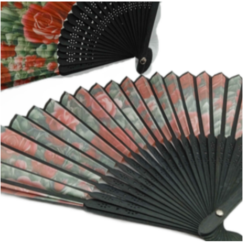 Custom Folding Hand Fan with Floral Design
