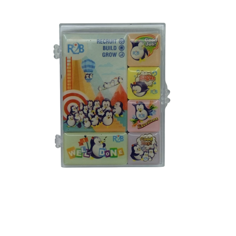 Custom Children Stamp Set with Case (Penguin Design)