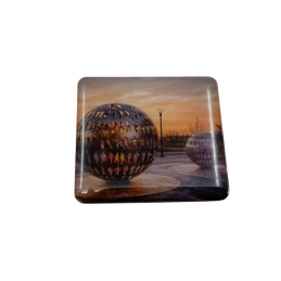 Custom Square Epoxy Magnet (City Landmark Design)
