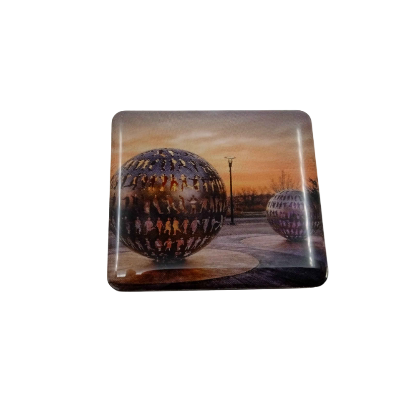 Custom Square Epoxy Magnet (City Landmark Design)