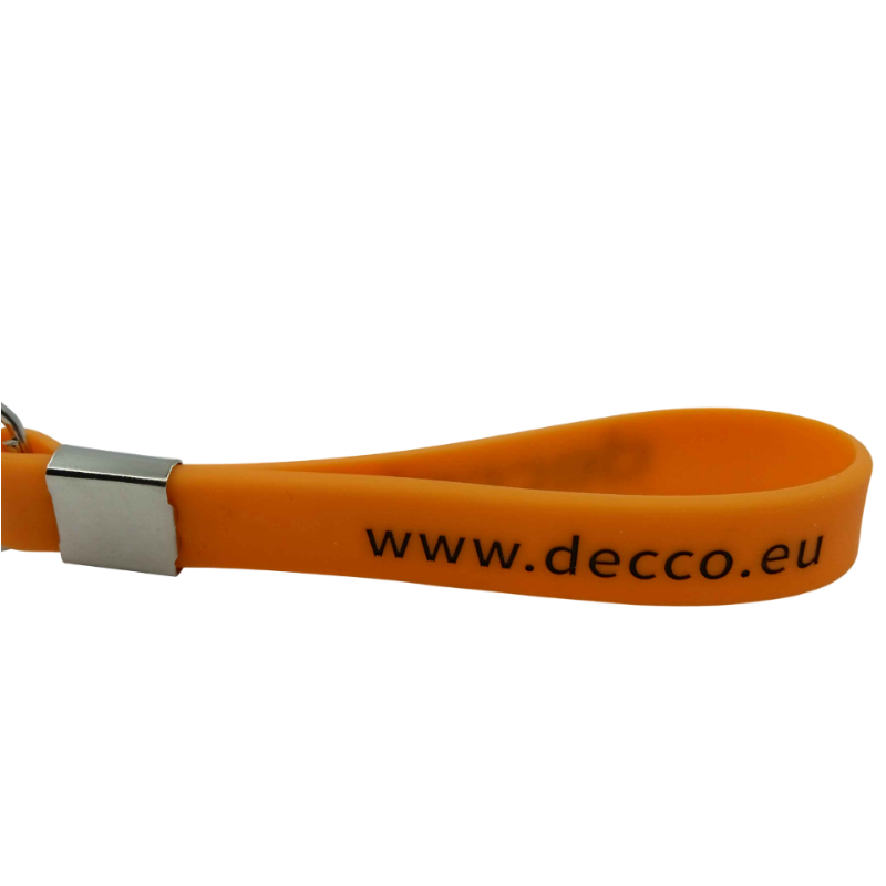 Custom Silicone Keyring with Printed Text