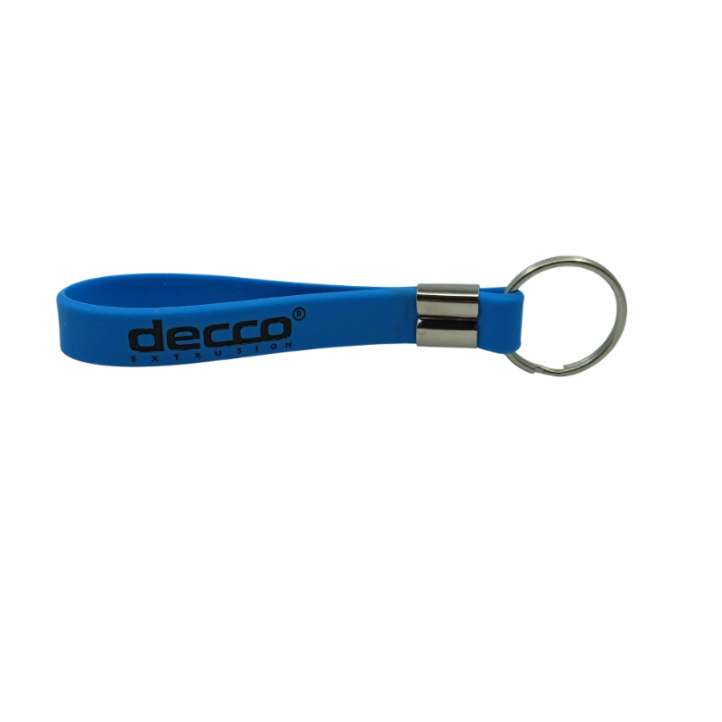 Silicone Keychain with Logo (Blue Version)