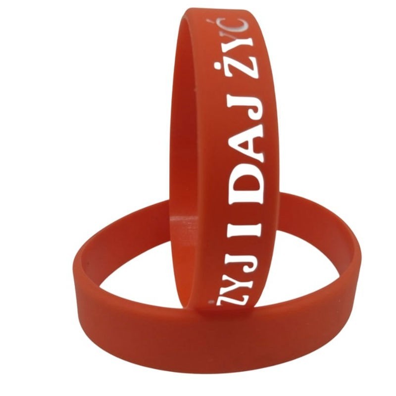 Custom Silicone Wristband with Text (Red Edition)