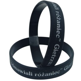 Custom Silicone Wristband with Engraved Text (Black Edition)