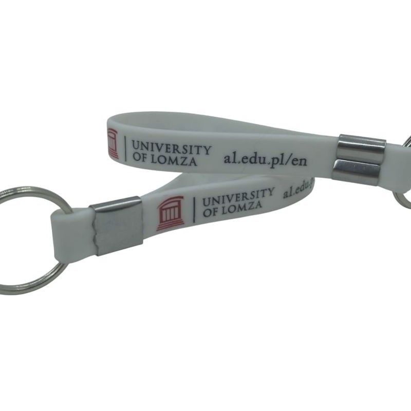 Custom Silicone Keychain Strap (White Edition)