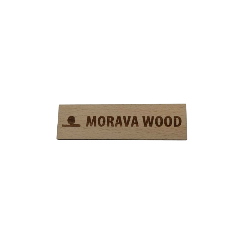 Custom Wooden Name Badge (Engraved Logo)