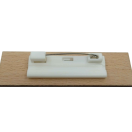 Custom Wooden Name Badge with Pin Back