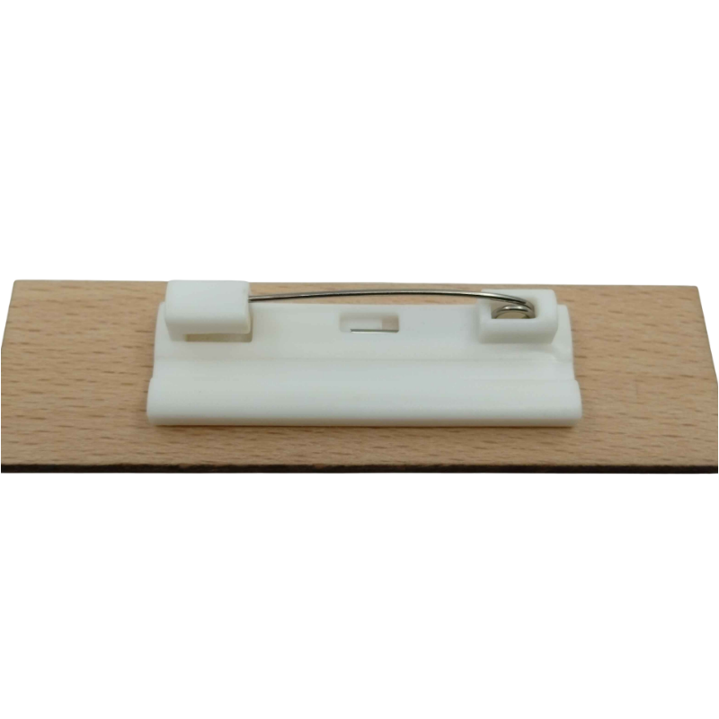 Custom Wooden Name Badge with Pin Back