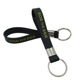 Custom Silicone Keychain Strap (Black Edition)