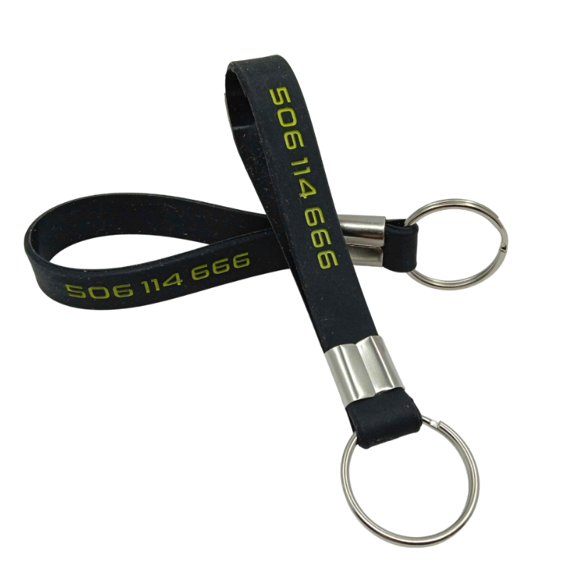 Custom Silicone Keychain Strap (Black Edition)