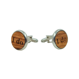 Custom Laser-Engraved Wooden Cufflinks for Corporate and Wedding Events