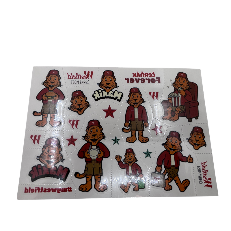 Custom Die-Cut Temporary Tattoo Sheets for Corporate Mascot Branding