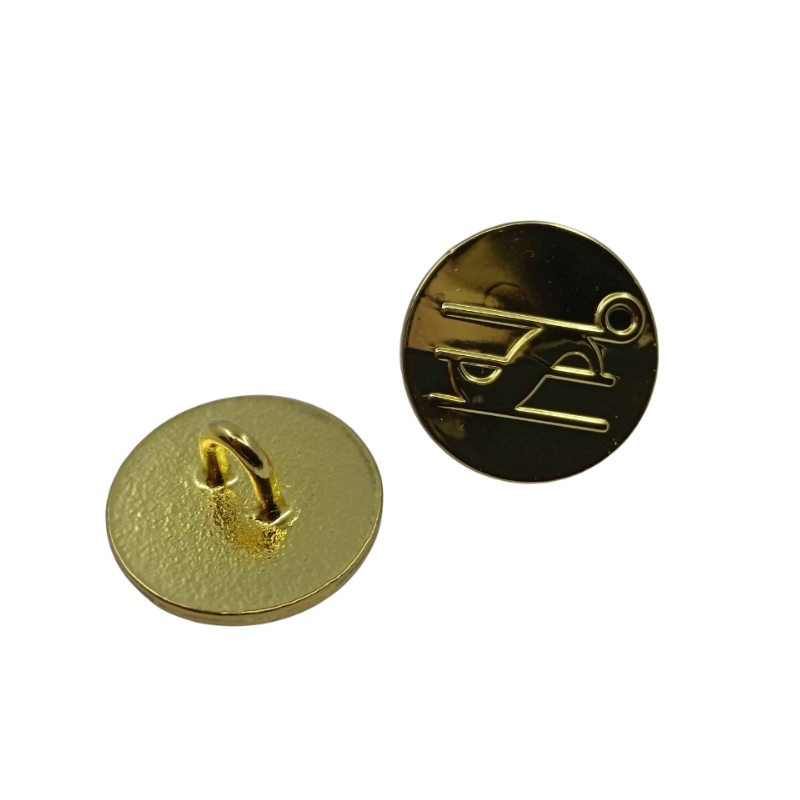 Custom Embossed Metal Shank Buttons for Premium Apparel Branding