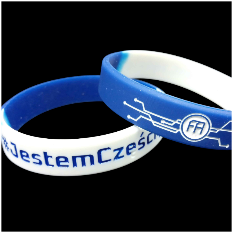 Custom Debossed Dual-Layer Silicone Wristbands for Corporate Branding