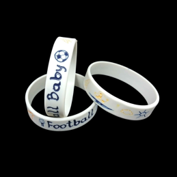Silk-Screen Printed Silicone Wristbands for Youth Sports and School Events