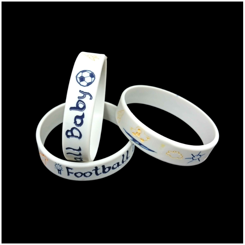 Silk-Screen Printed Silicone Wristbands for Youth Sports and School Events