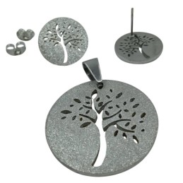 Tree of Life Stainless Steel Jewelry Set for Corporate Wellness Programs