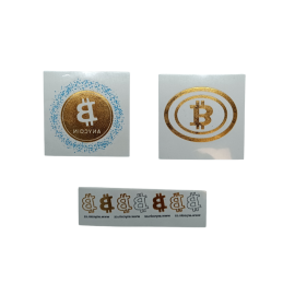Custom Metallic Bitcoin Temporary Tattoos for Fintech Branding