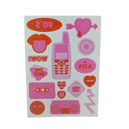 Retro 90s Themed Temporary Tattoo Sheet for Lifestyle Branding