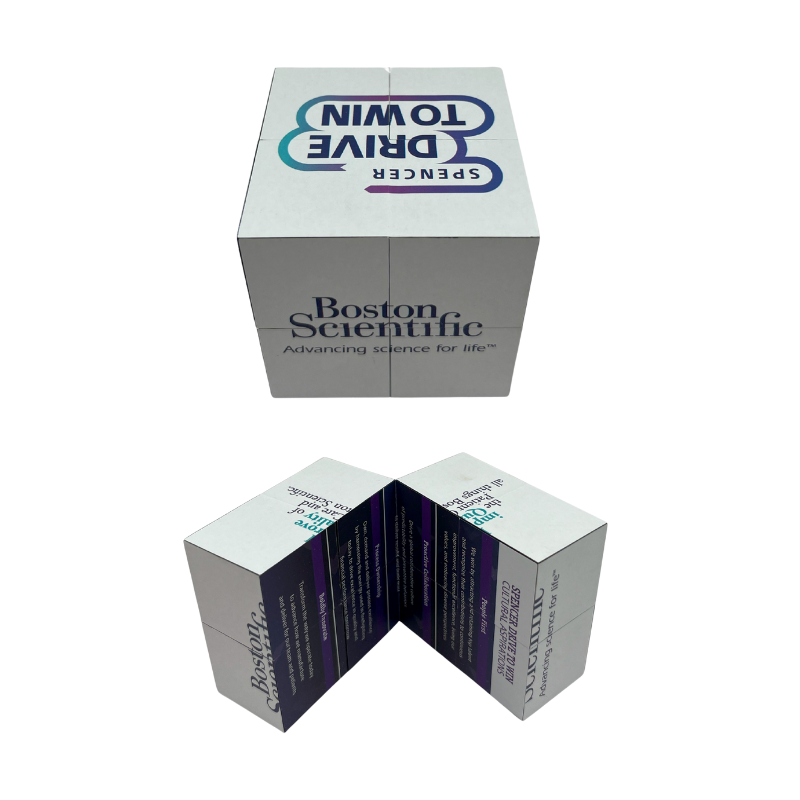 Custom Branded Interactive Folding Cube for Corporate Values